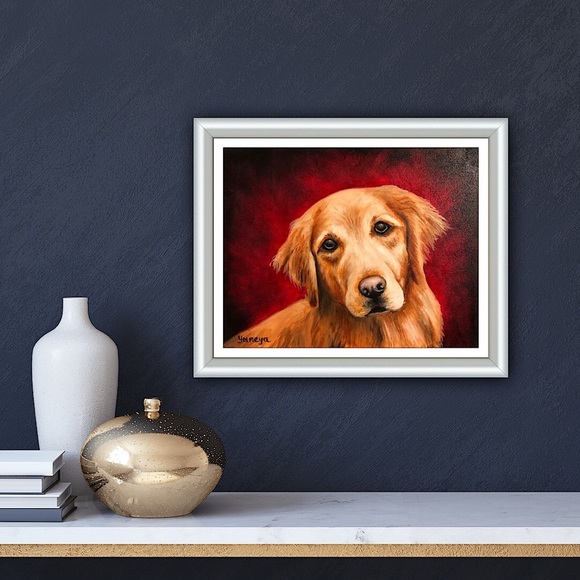 Original Oil Painting Signed custom animal portraits dog painting - Picture 9 of 10